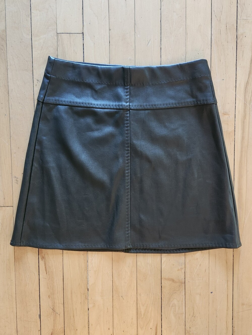 Max Studio Green Faux Leather Mini Skirt, Size S